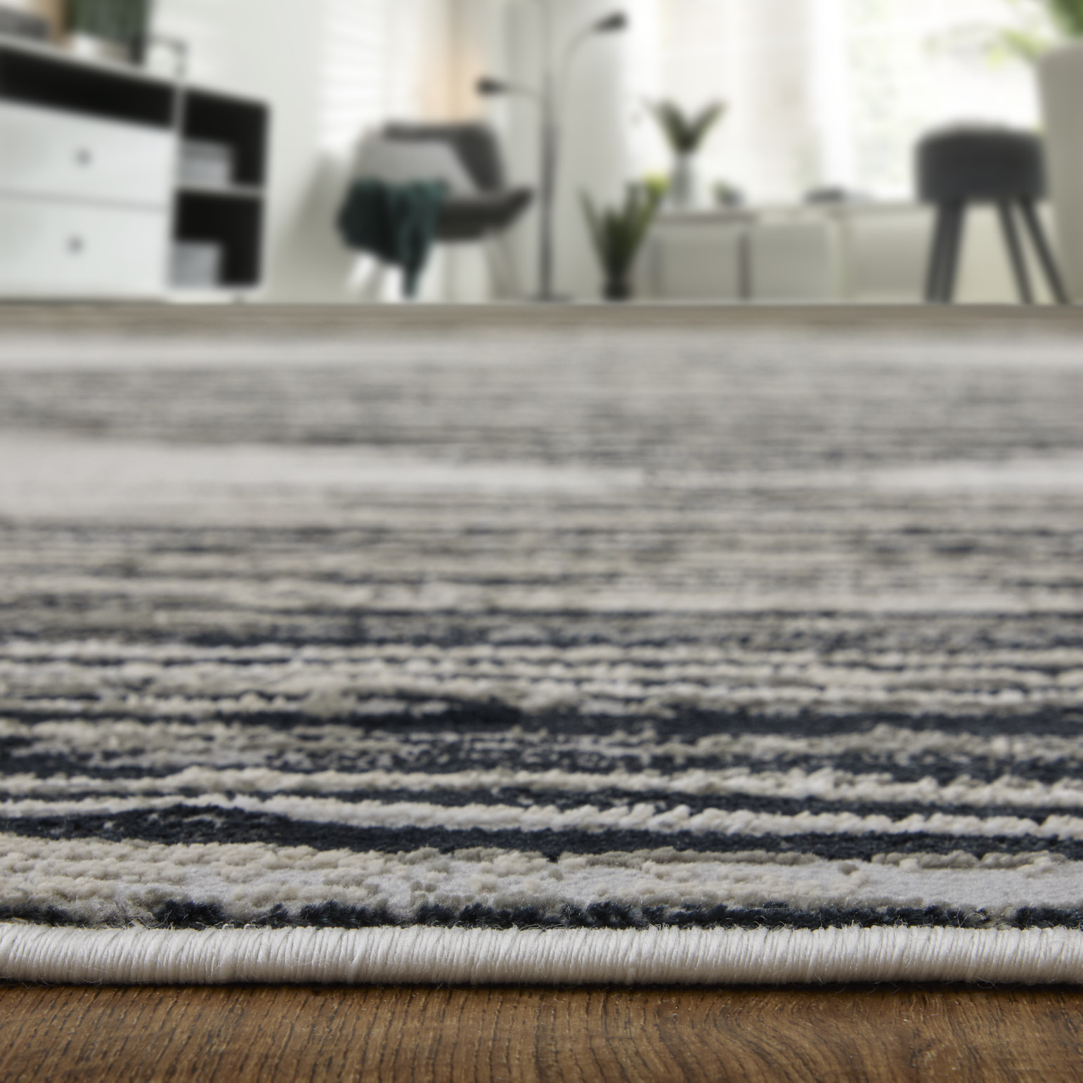 10" X 13" Black and Silver Geometric Power Loom Area Rug