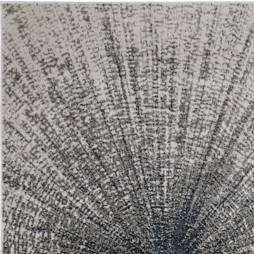5" X 8" Gray and Ivory Abstract Power Loom Area Rug