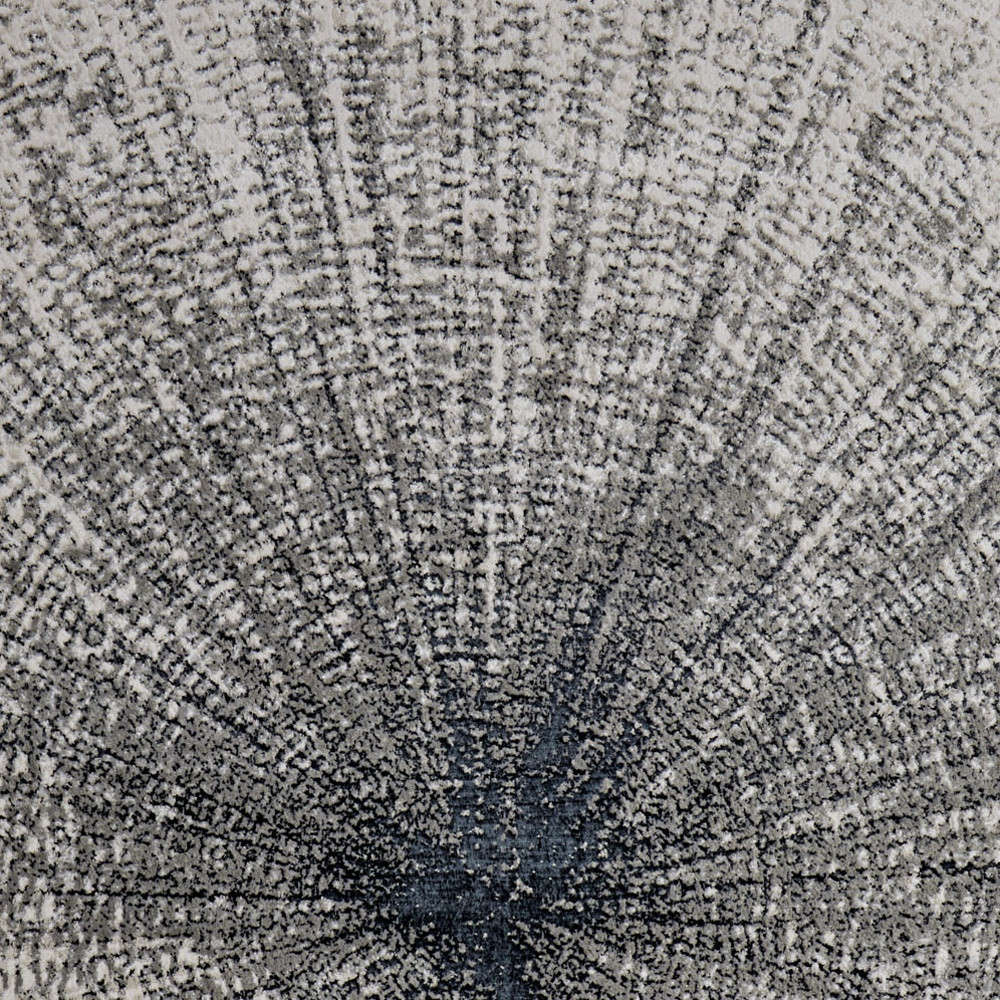 10" X 13" Gray and Ivory Abstract Power Loom Area Rug