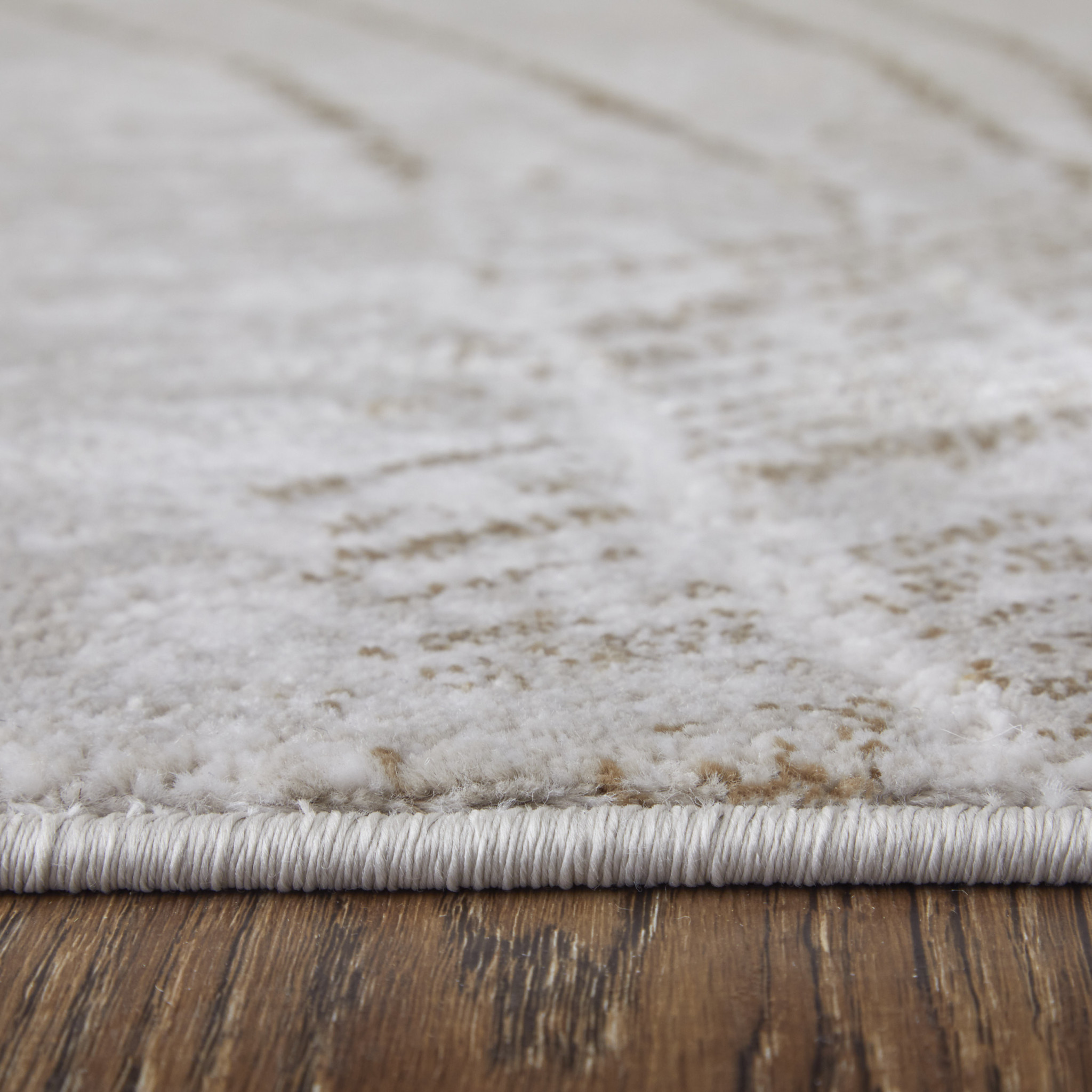 5" X 8" Silver Brown and Taupe Abstract Power Loom Area Rug