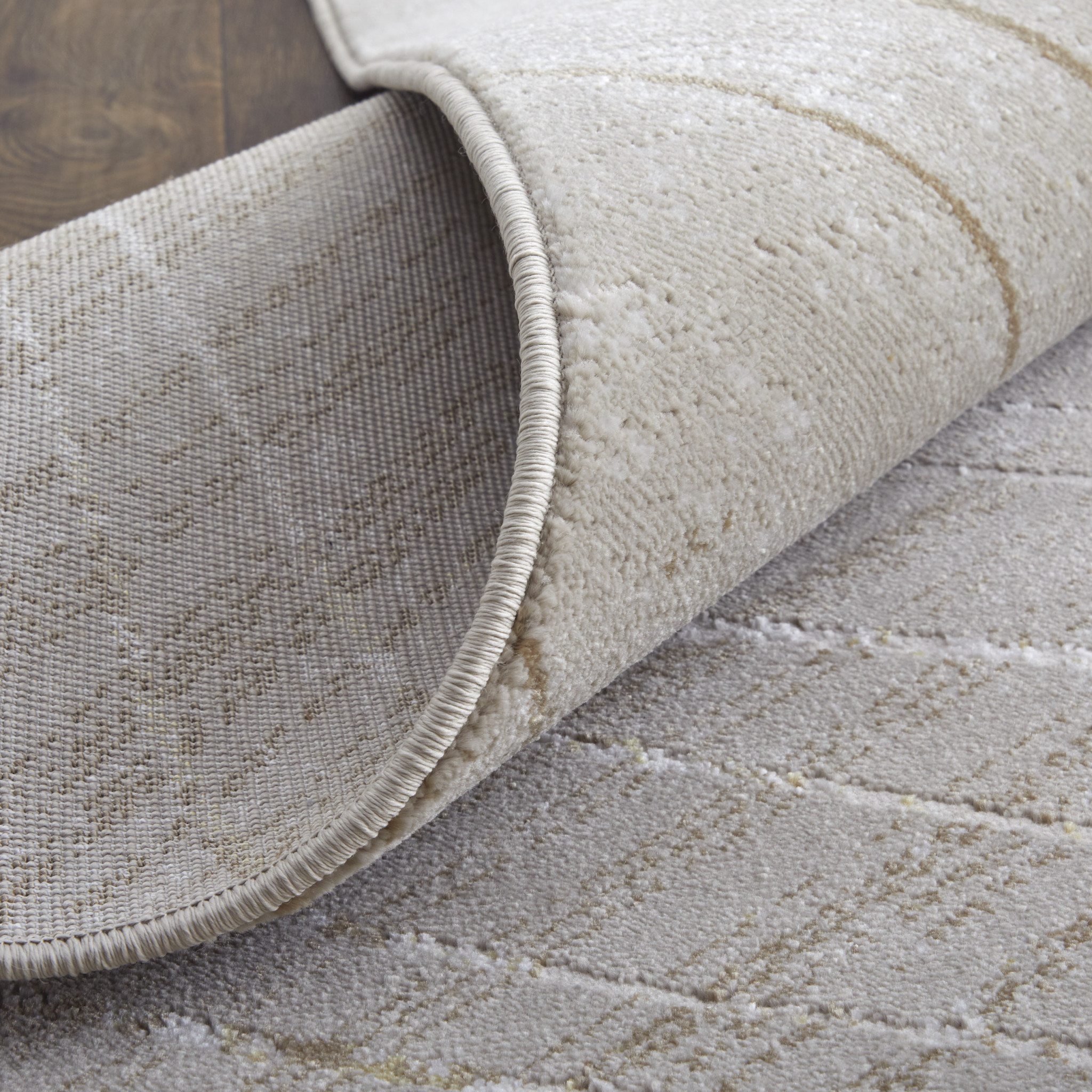 7" X 10" Silver Brown and Taupe Abstract Power Loom Area Rug