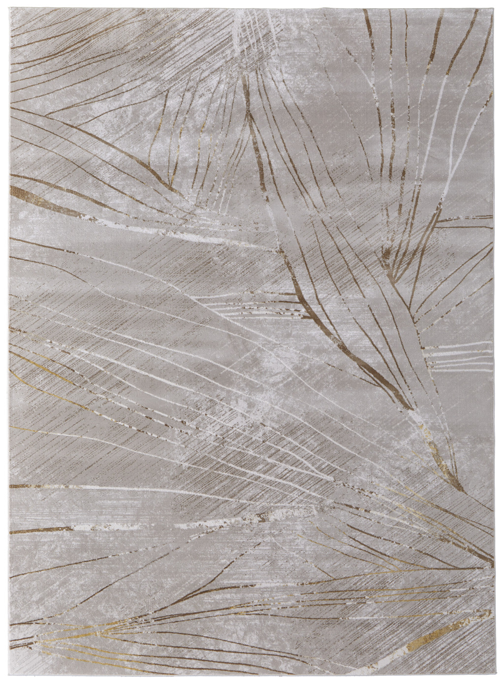 2" X 3" Silver Brown and Taupe Abstract Power Loom Area Rug
