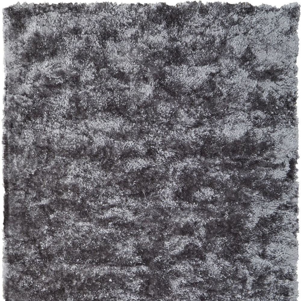 5" X 8" Gray Shag Hand Tufted Area Rug