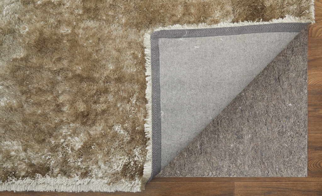 5" X 8" Gold Shag Hand Tufted Area Rug