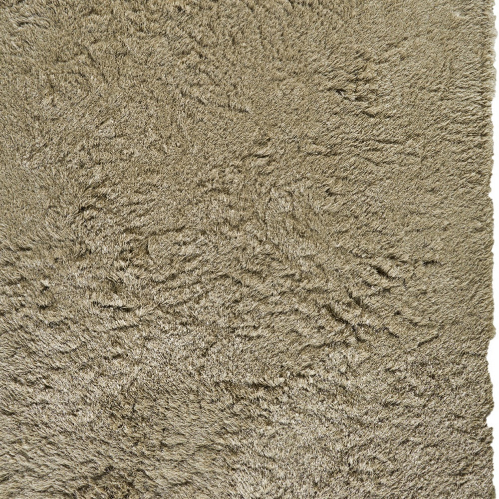 5" X 8" Tan Shag Hand Tufted Area Rug
