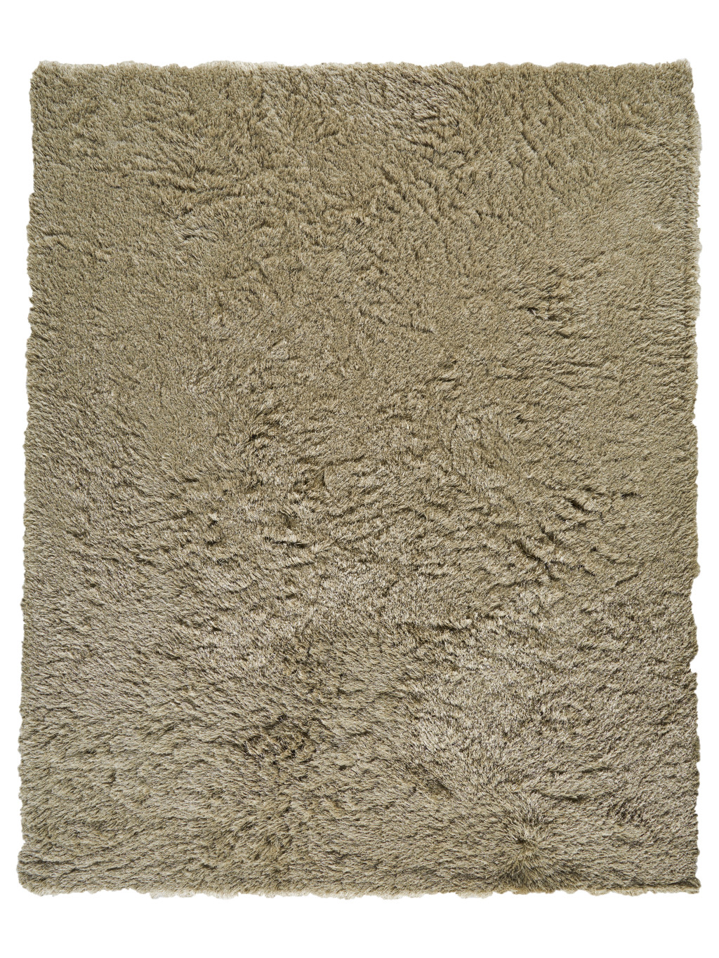 5" X 8" Tan Shag Hand Tufted Area Rug