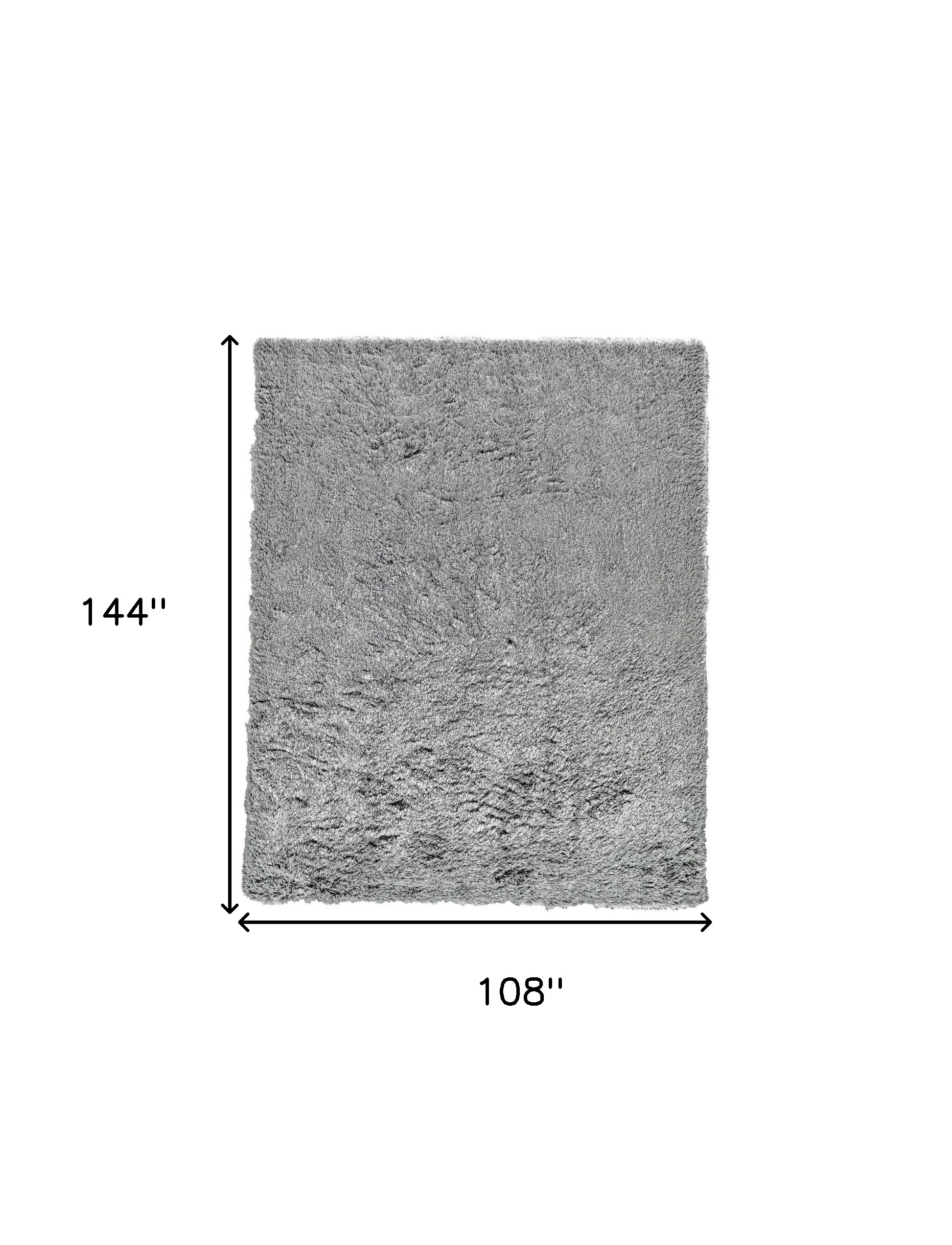 9" X 12" Gray Shag Hand Tufted Area Rug