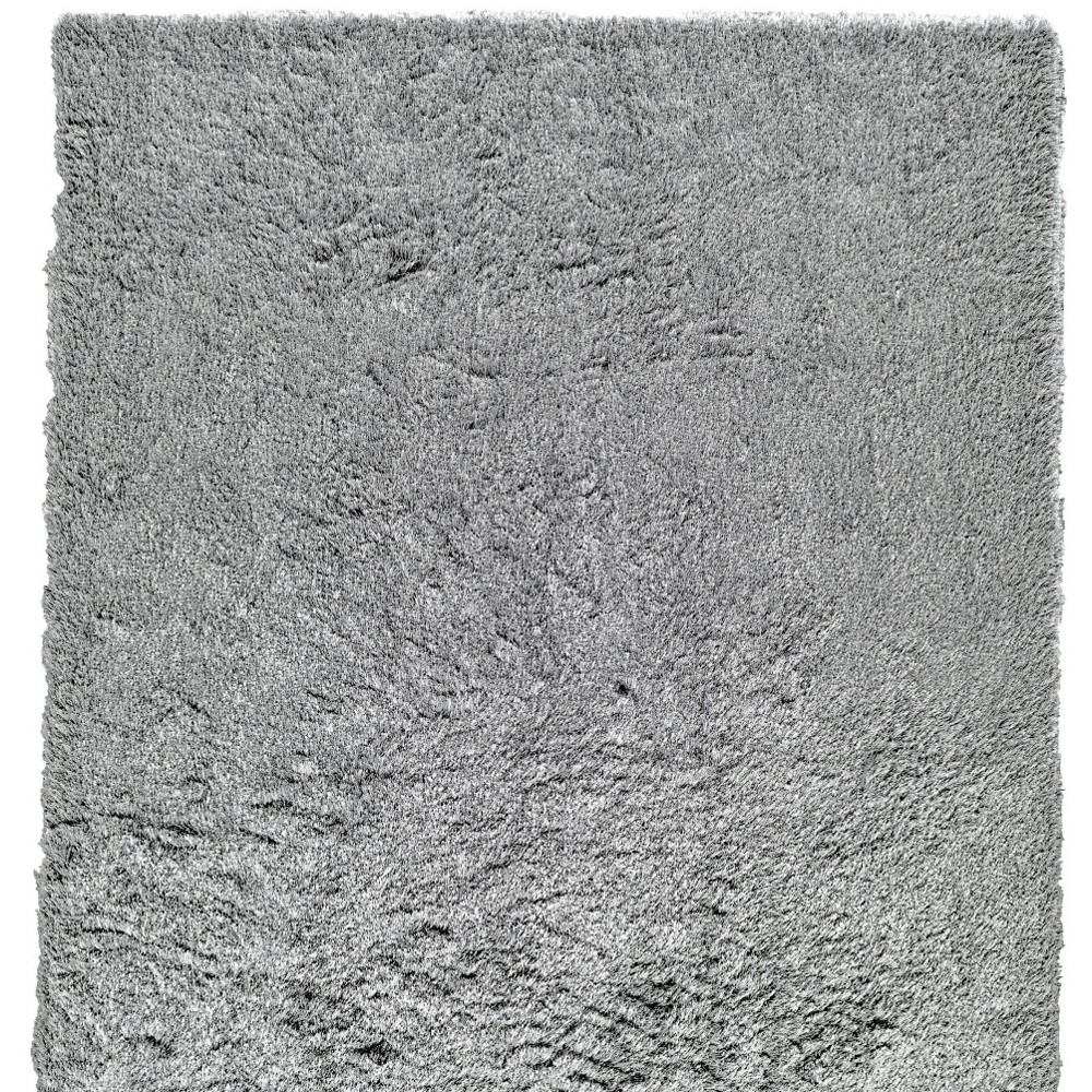 9" X 12" Gray Shag Hand Tufted Area Rug