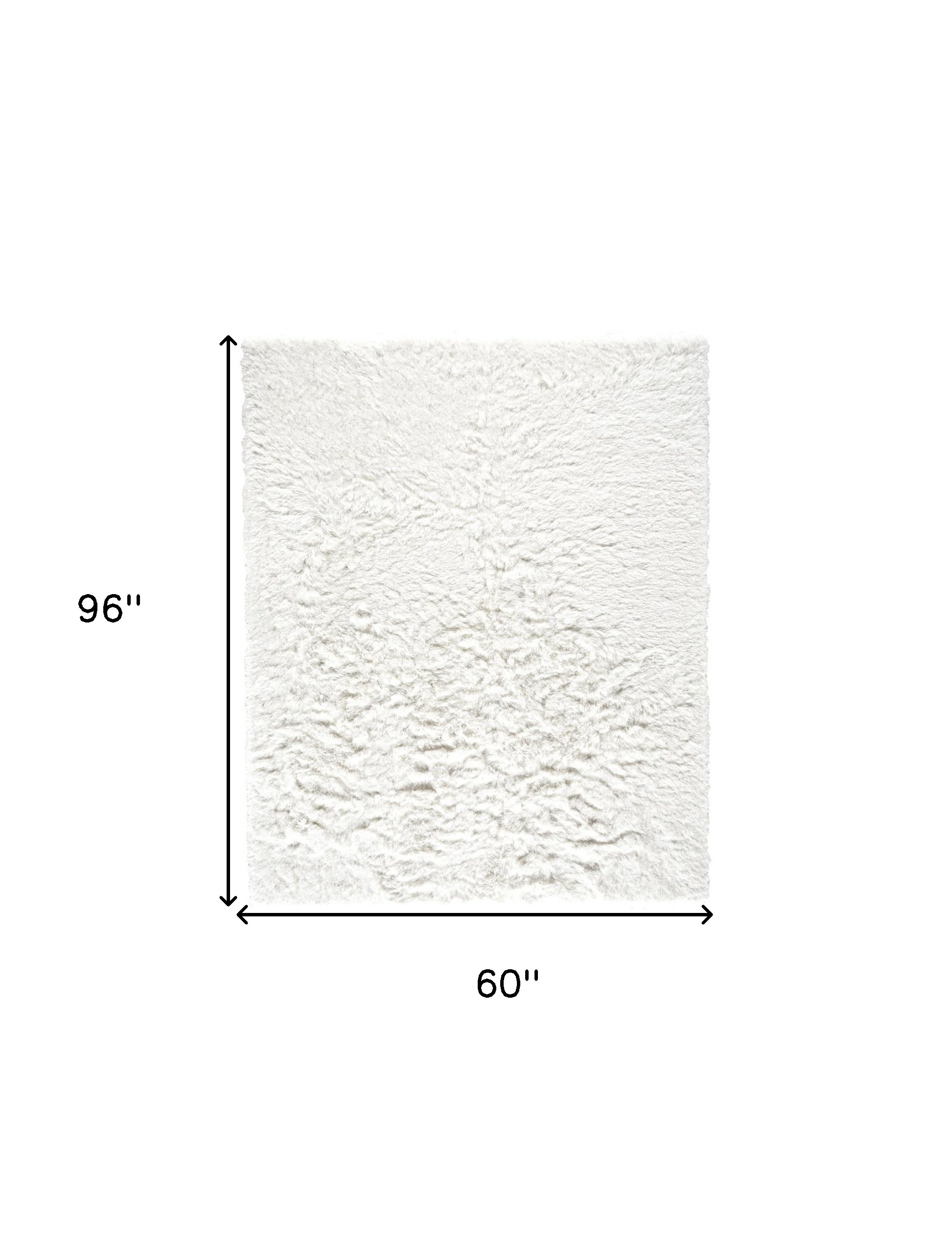 5" X 8" White Shag Hand Tufted Area Rug