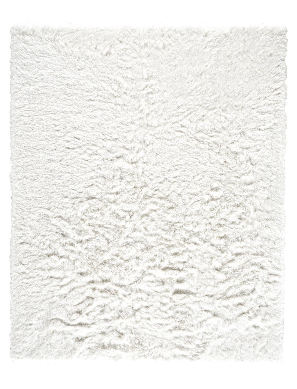 5" X 8" White Shag Hand Tufted Area Rug
