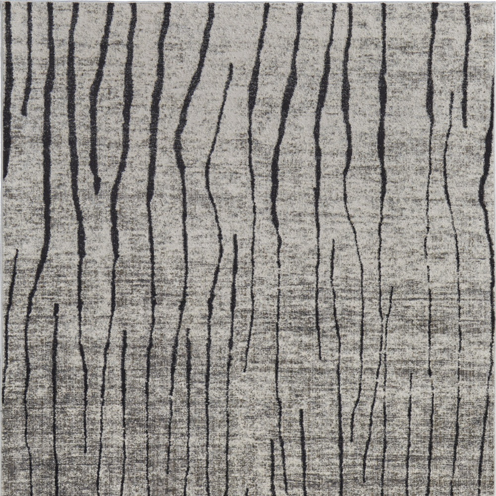 4" X 6" Gray and Black Abstract Power Loom Area Rug