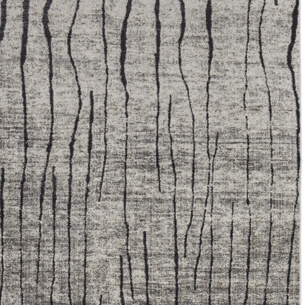 5" X 8" Gray and Black Abstract Power Loom Area Rug