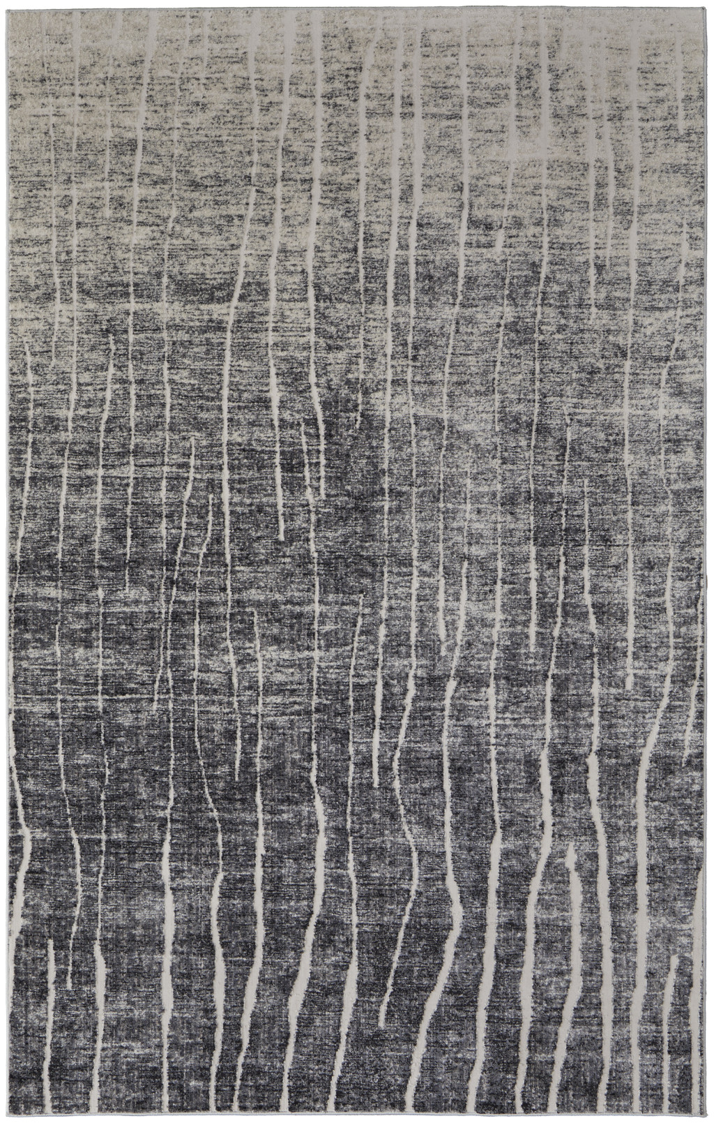 5" X 8" Ivory Gray and Black Abstract Power Loom Area Rug
