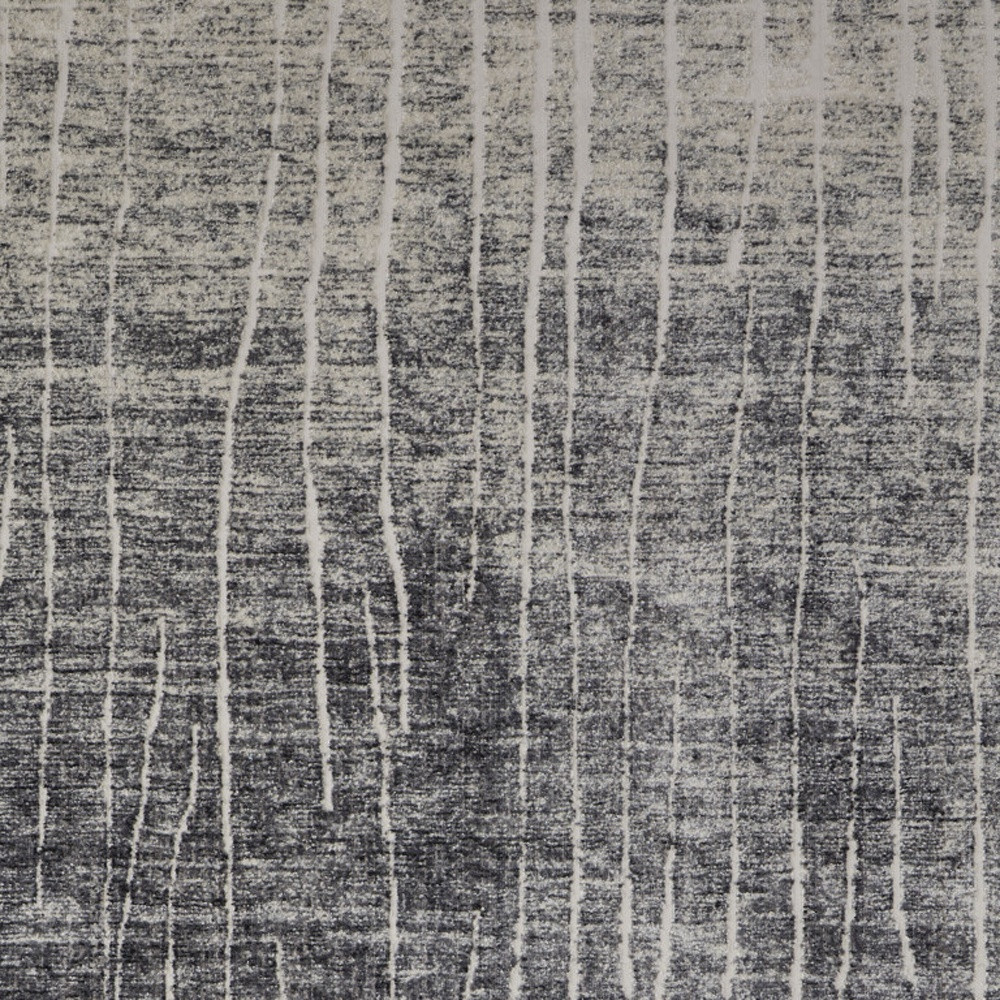 8" X 10" Ivory Gray and Black Abstract Power Loom Area Rug