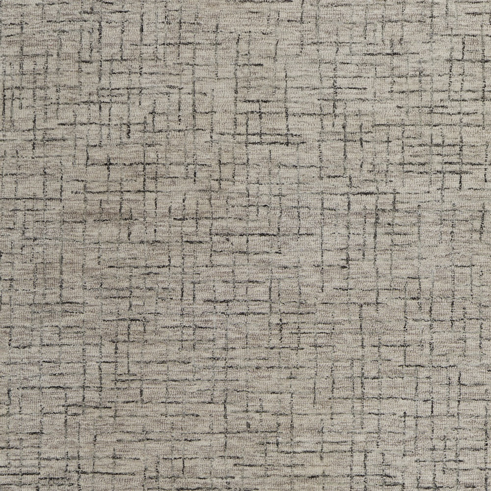 8" X 10" Ivory and Gray Wool Hand Tufted Distressed Area Rug