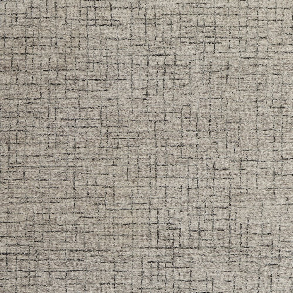 8" X 10" Ivory and Gray Wool Hand Tufted Distressed Area Rug