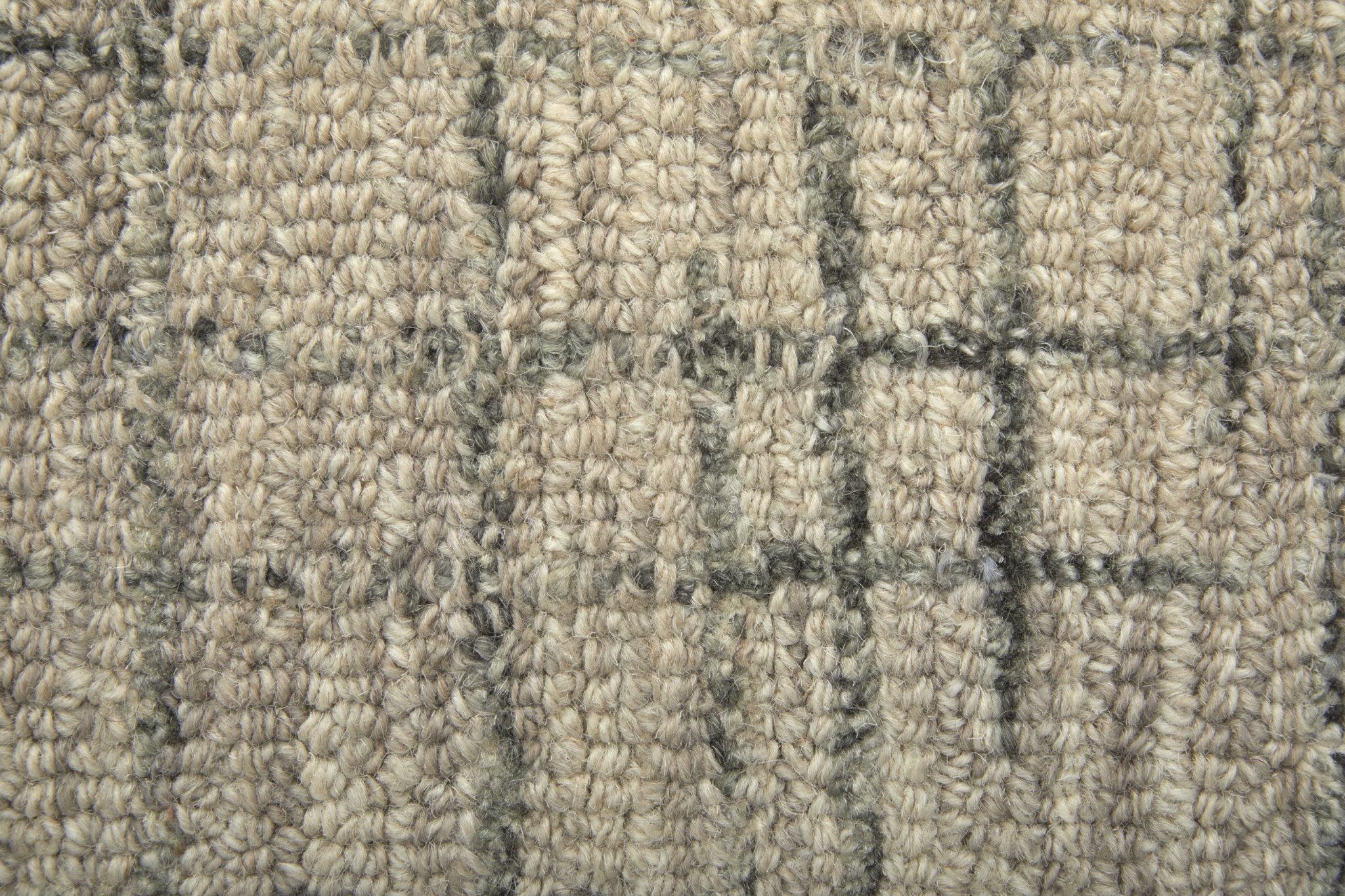 2" X 3" Ivory and Gray Wool Hand Tufted Distressed Area Rug