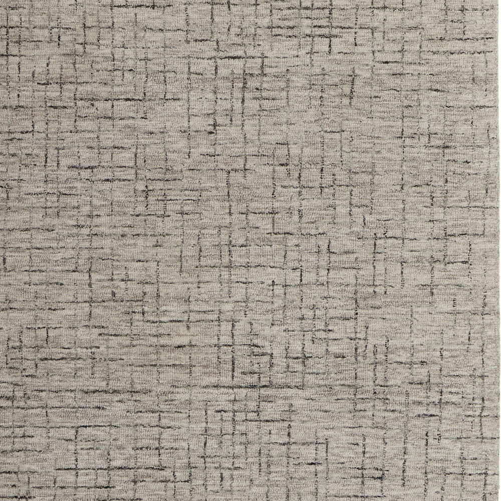 2" X 3" Ivory and Gray Wool Hand Tufted Distressed Area Rug