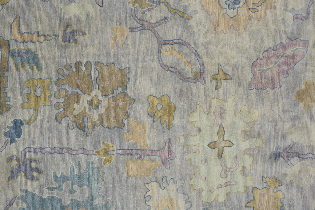 2" X 3" Purple Gray and Gold Wool Oriental Hand Knotted Area Rug With Fringe