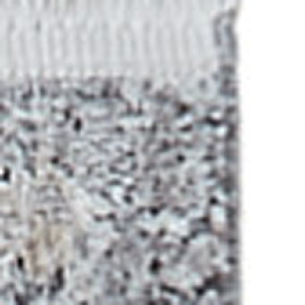 8" Gray and Silver Abstract Power Loom Worn Faded Runner Rug