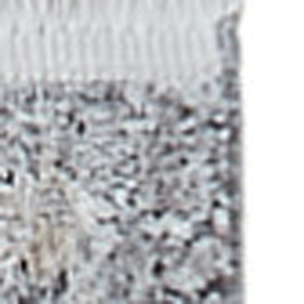 12" Gray and Silver Abstract Power Loom Worn Faded Runner Rug