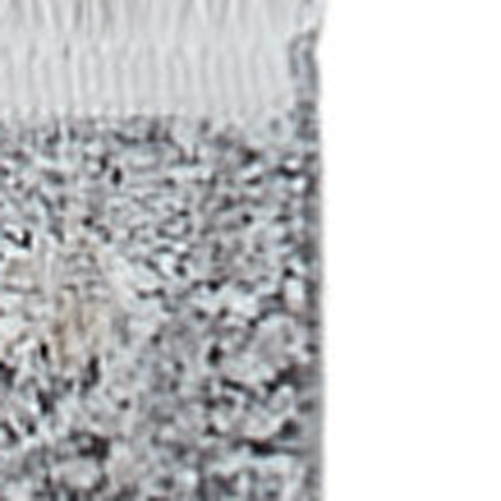 12" Gray and Silver Abstract Power Loom Worn Faded Runner Rug