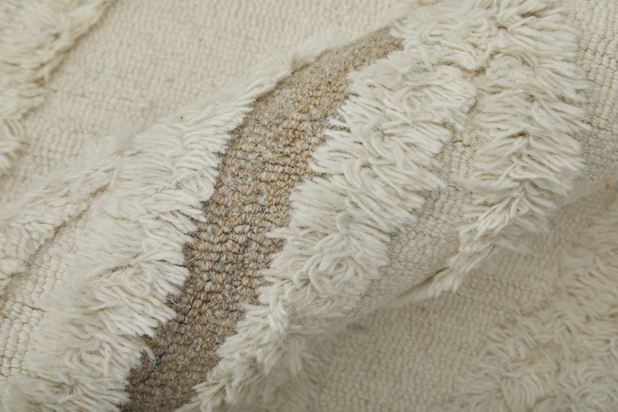 4" X 6" Ivory Taupe and Brown Wool Geometric Hand Tufted Area Rug