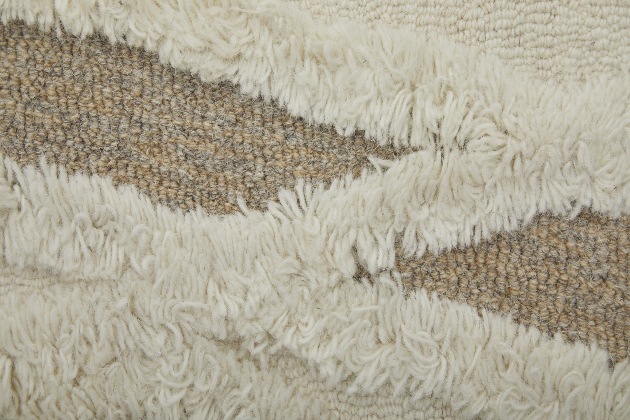 4" X 6" Ivory Taupe and Brown Wool Geometric Hand Tufted Area Rug