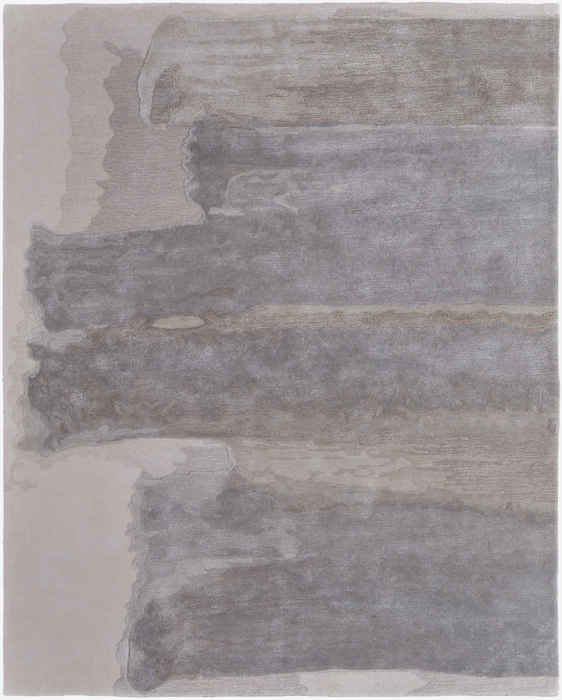 10' X 14' Gray and Ivory Abstract Hand Tufted Area Rug-566516-1