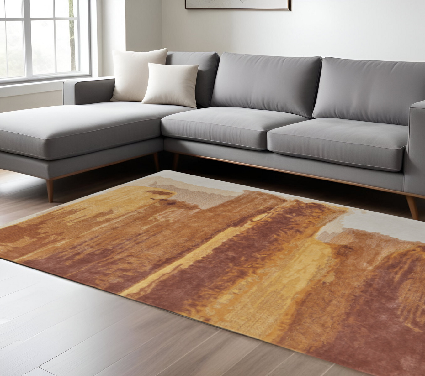 9' X 12' Red Abstract Hand Tufted Area Rug-566522-1