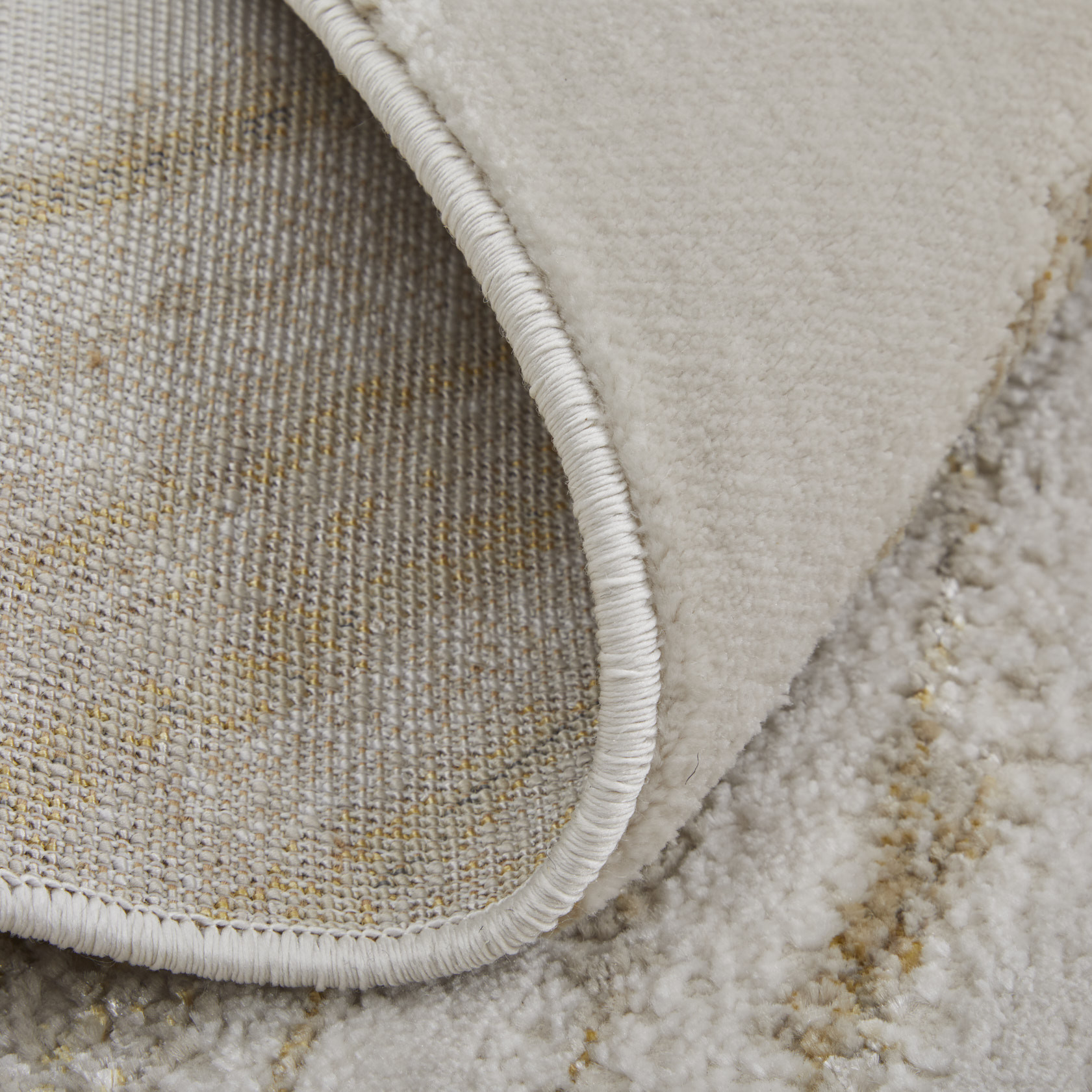 8" X 10" Ivory Brown and Gold Abstract Power Loom Area Rug