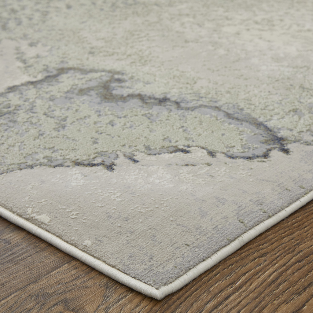 4" X 6" Gray Black and Brown Abstract Power Loom Area Rug
