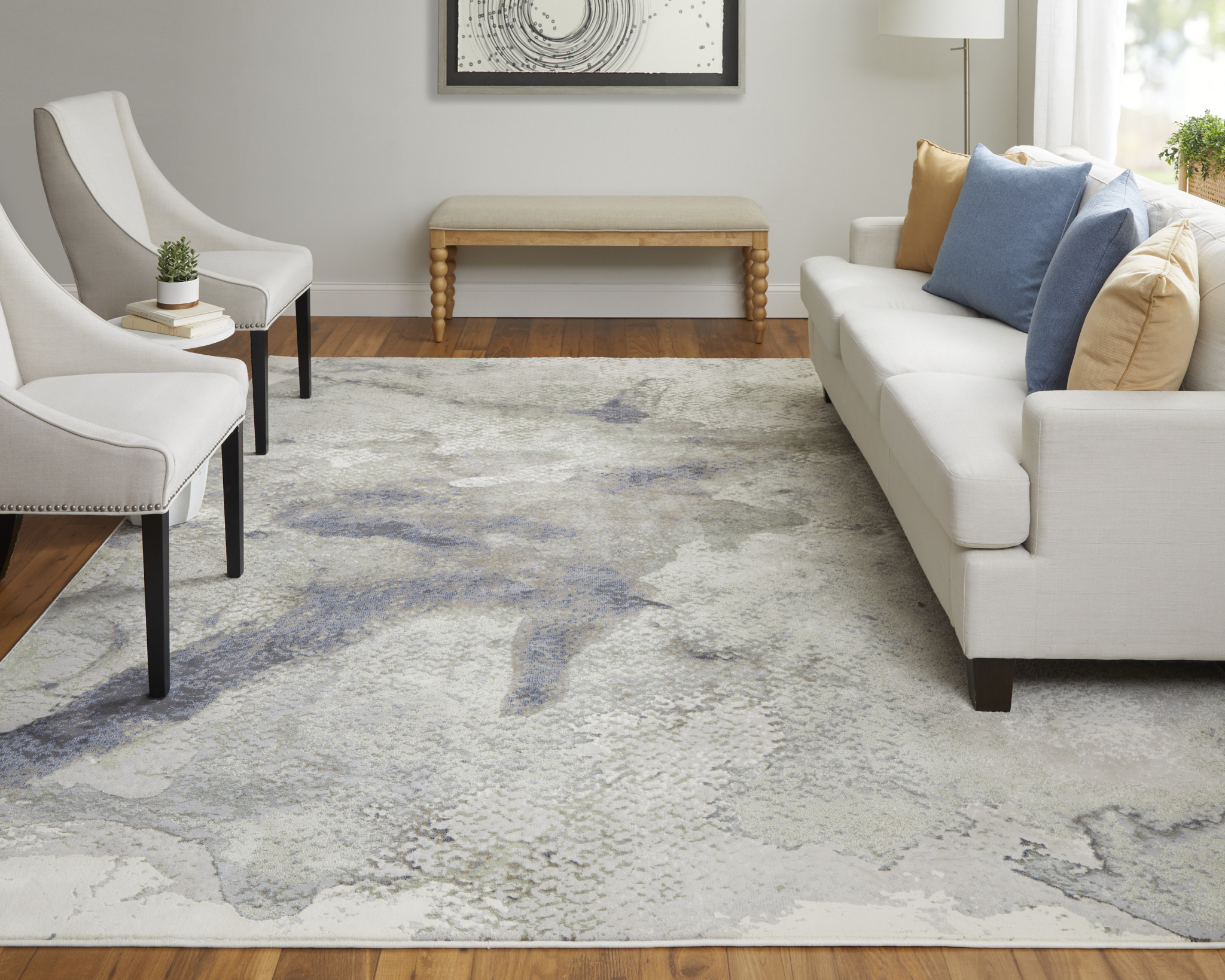 2" X 3" Gray Black and Brown Abstract Power Loom Area Rug