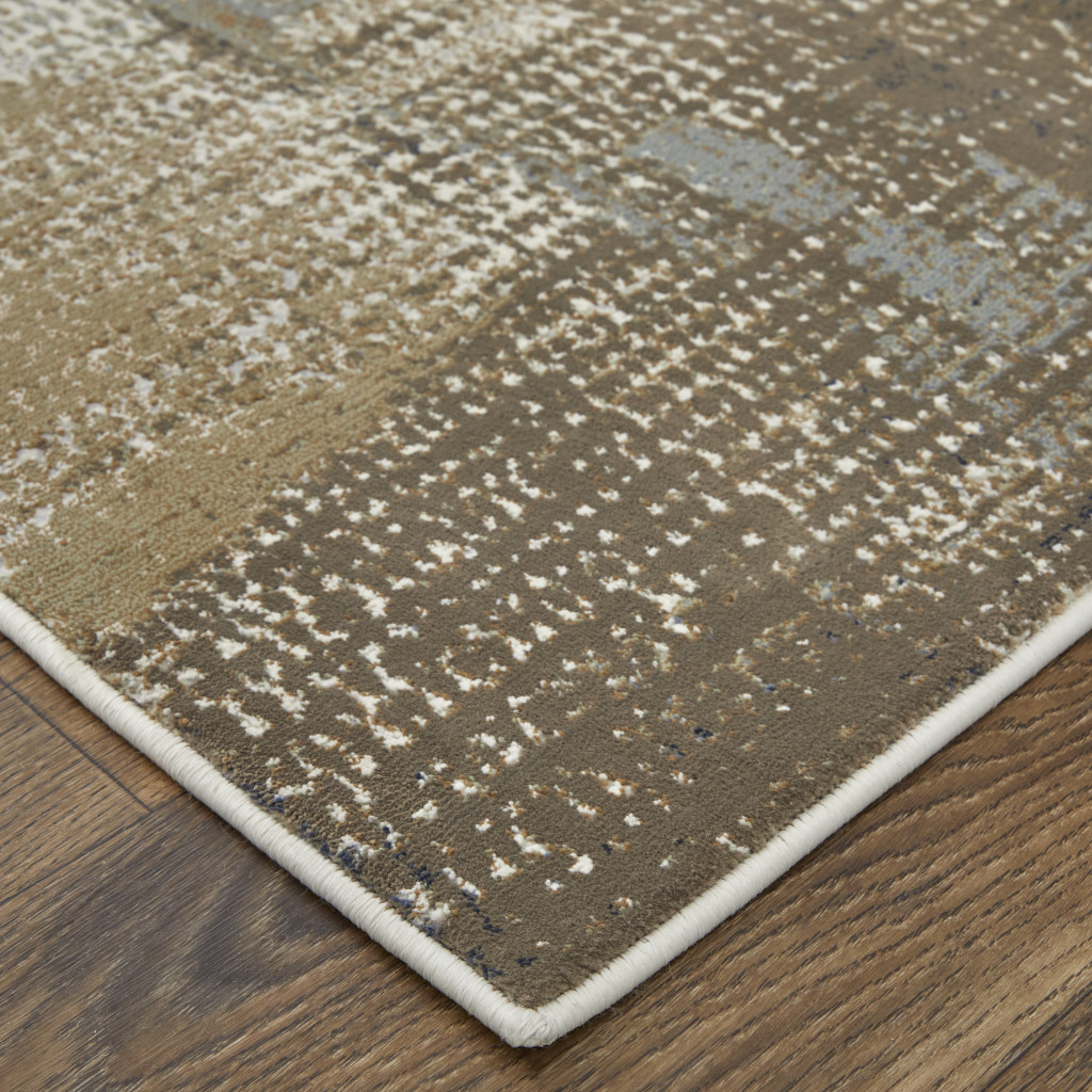 5" X 8" Ivory Gray and Brown Abstract Power Loom Area Rug