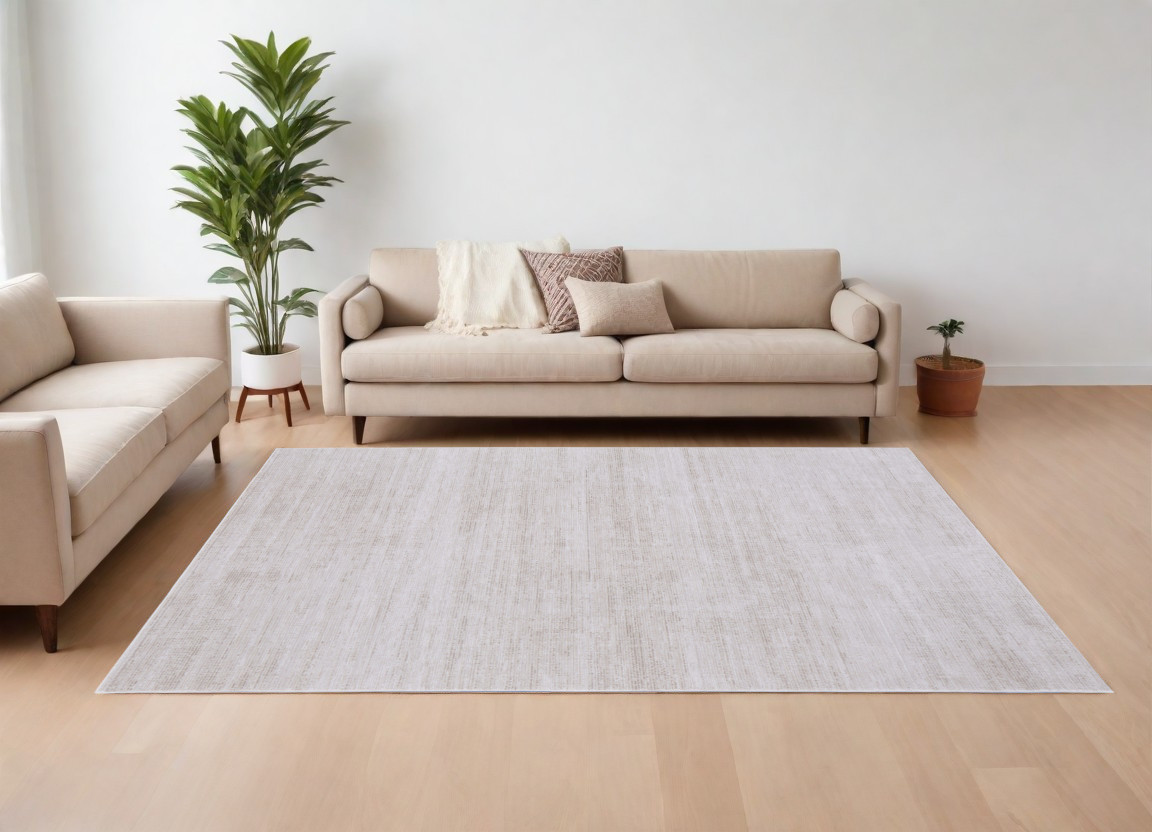 7" X 10" Ivory Power Loom Area Rug