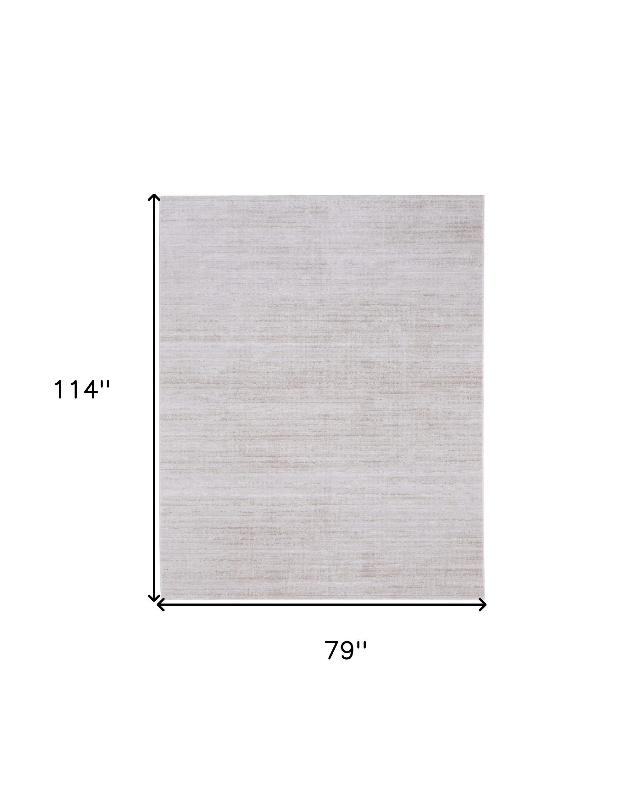 7" X 10" Ivory Power Loom Area Rug