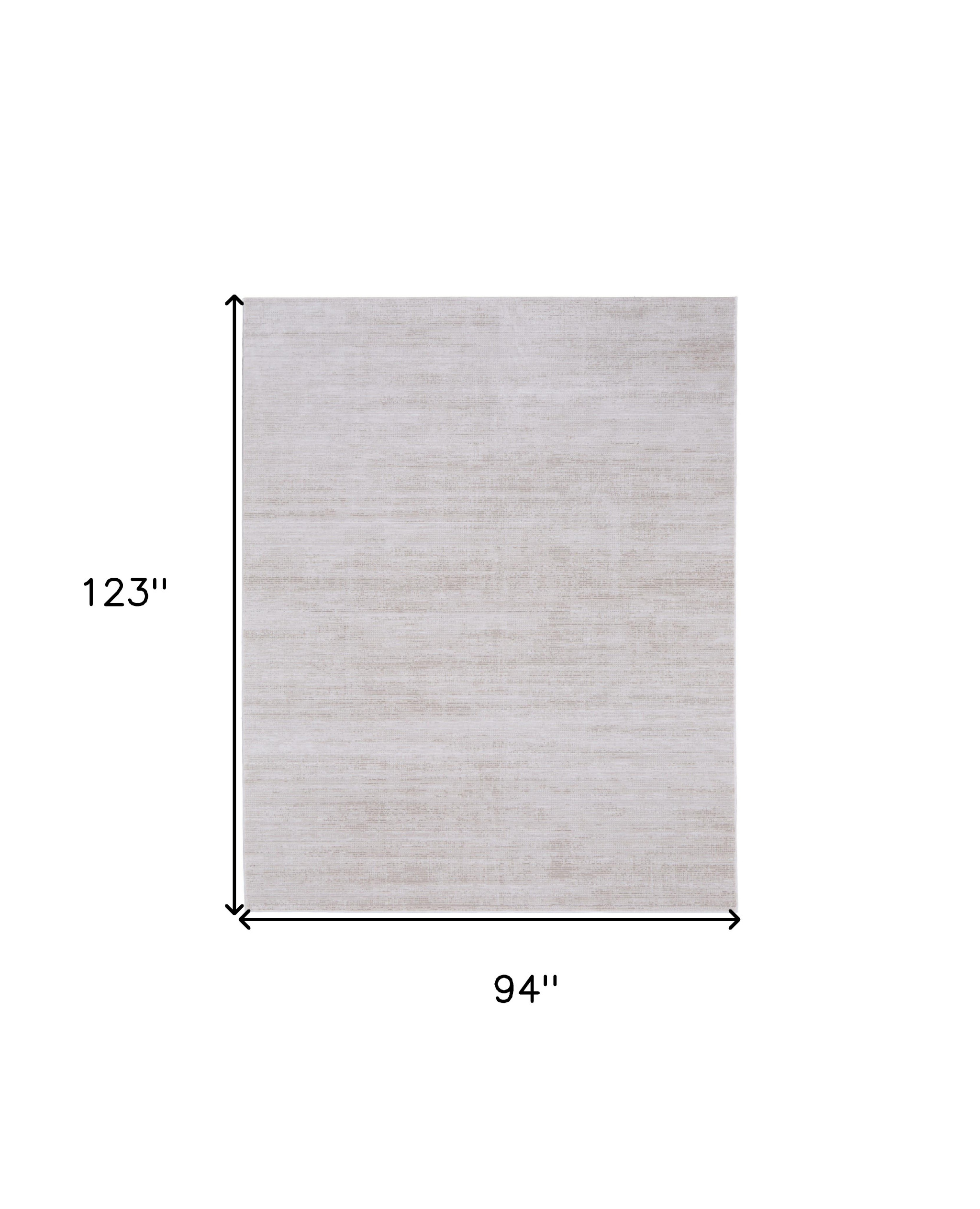 8" X 10" Ivory Power Loom Area Rug