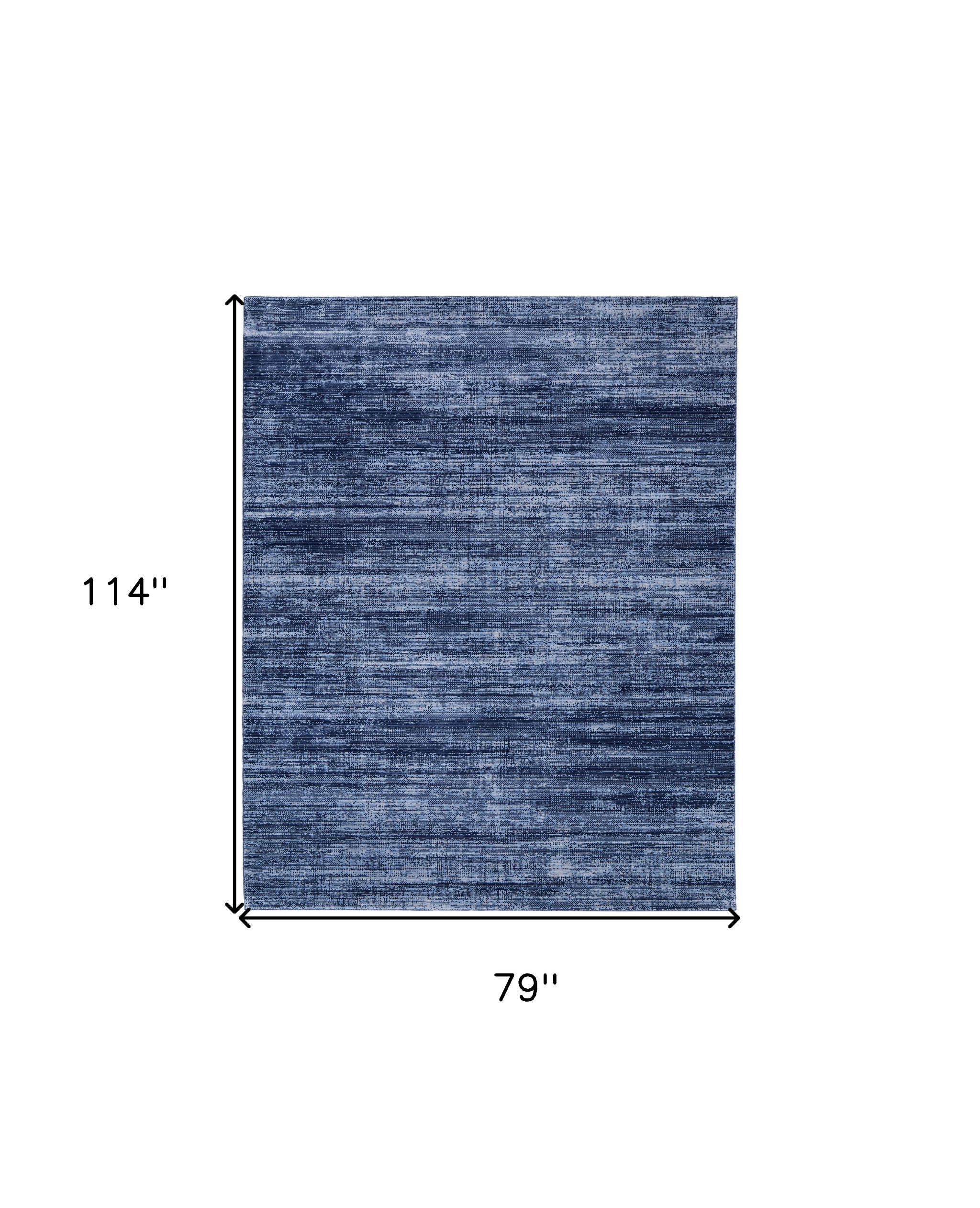 7" X 10" Blue and Gray Power Loom Area Rug