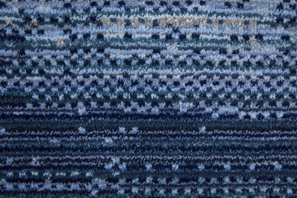 9" X 13" Blue and Gray Power Loom Area Rug