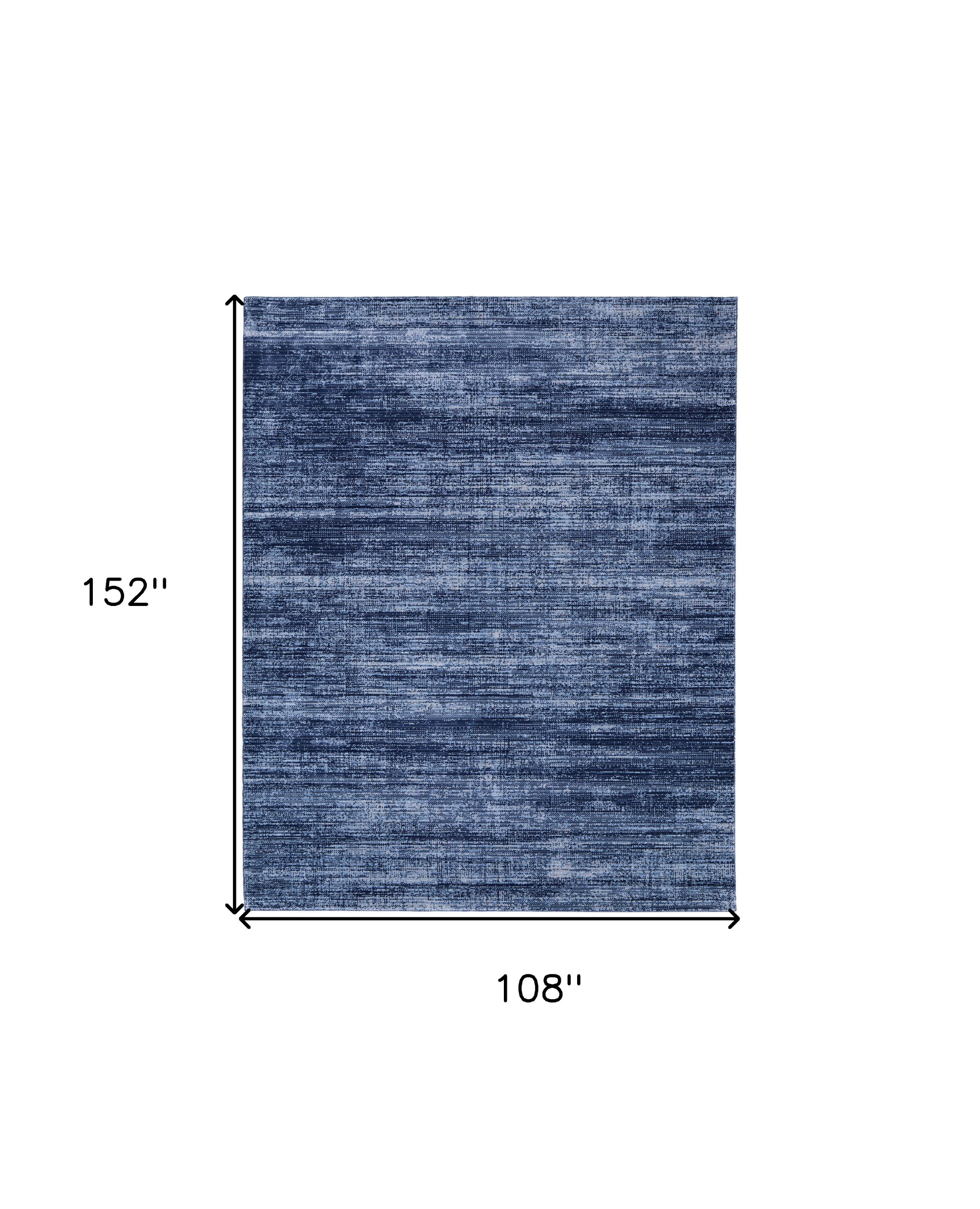 9" X 13" Blue and Gray Power Loom Area Rug