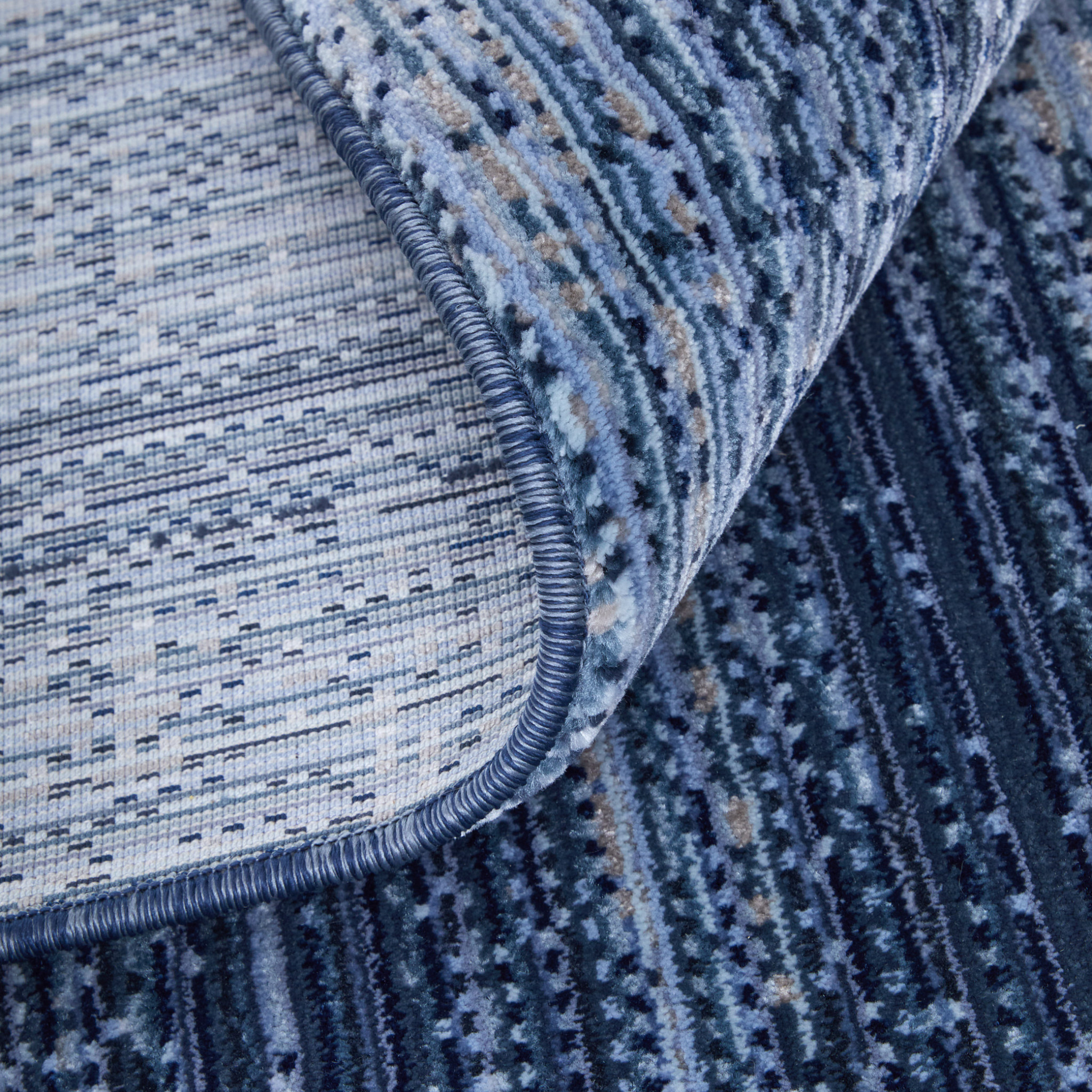 2" X 3" Blue and Gray Power Loom Area Rug
