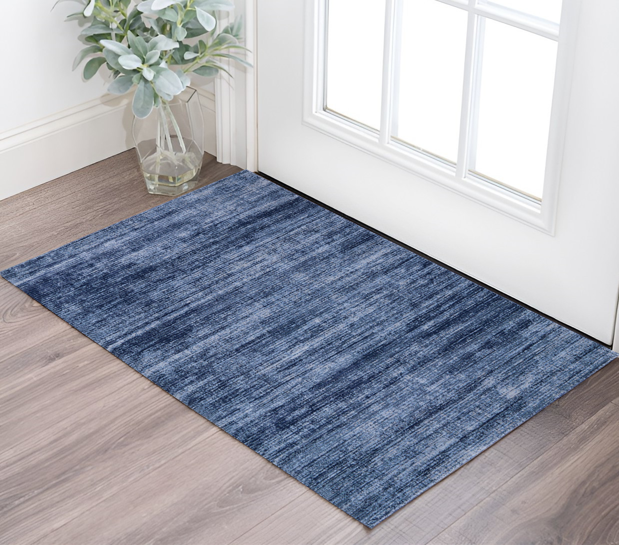 2" X 3" Blue and Gray Power Loom Area Rug