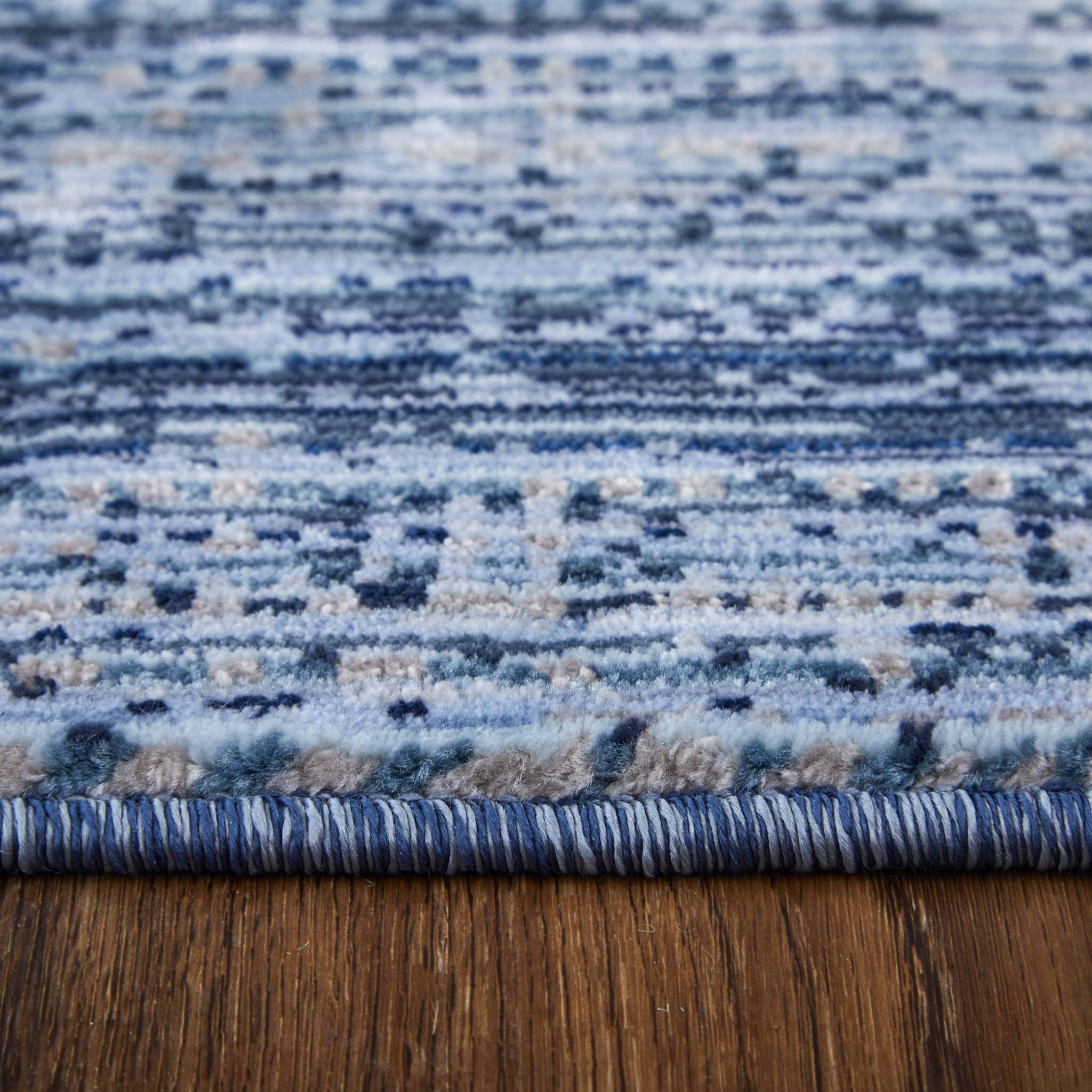 2" X 3" Blue and Gray Power Loom Area Rug