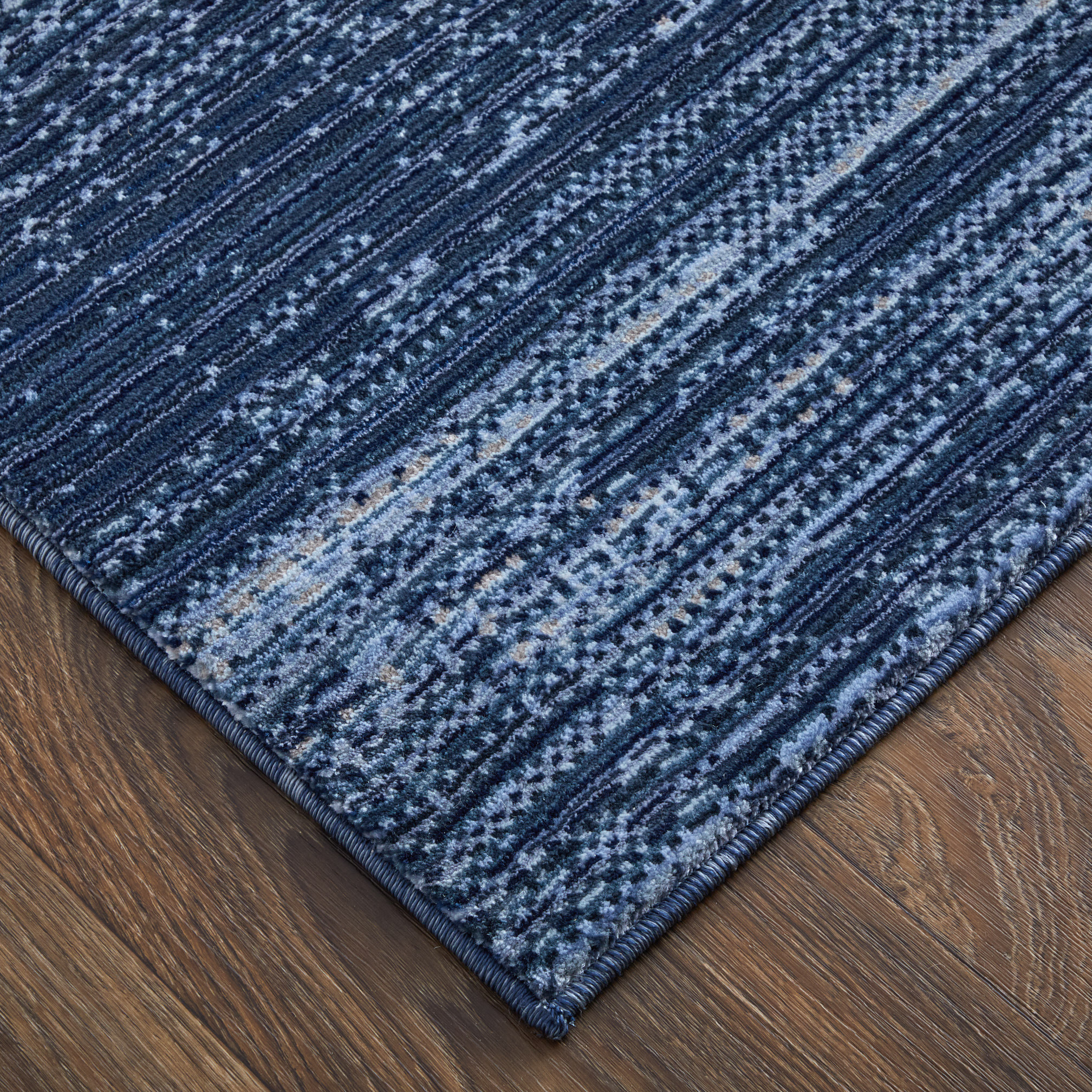 2" X 3" Blue and Gray Power Loom Area Rug