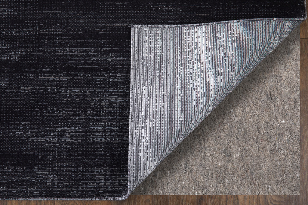7" X 10" Black and Gray Power Loom Area Rug