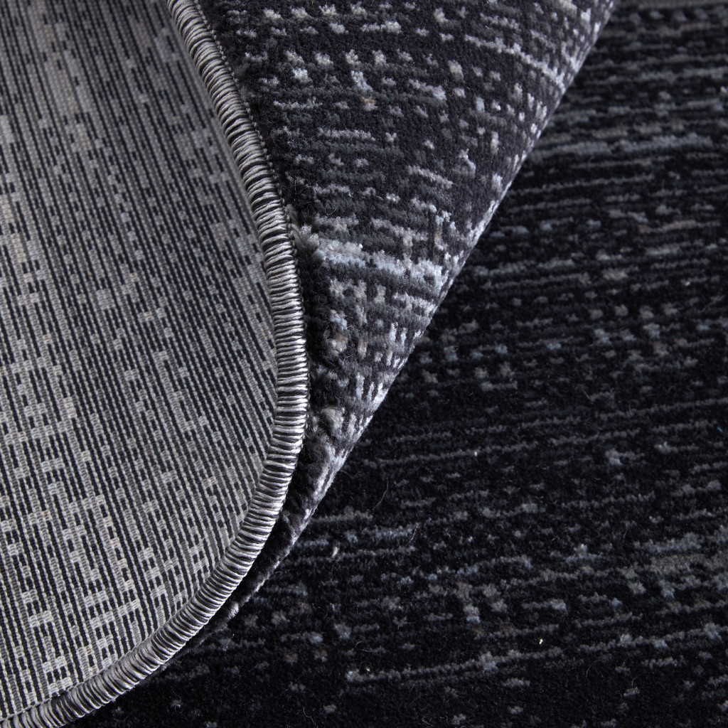8" X 10" Black and Gray Power Loom Area Rug