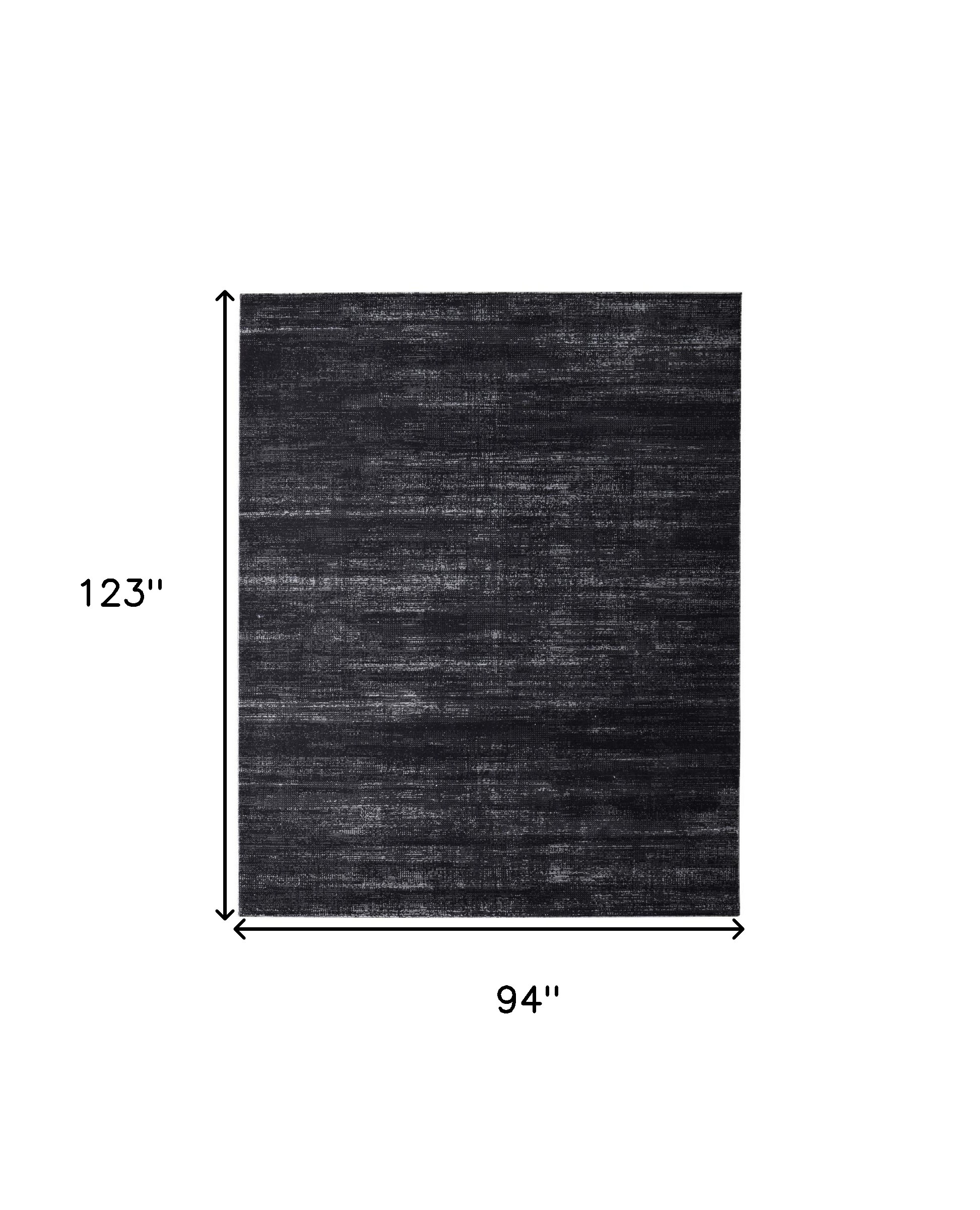 8" X 10" Black and Gray Power Loom Area Rug