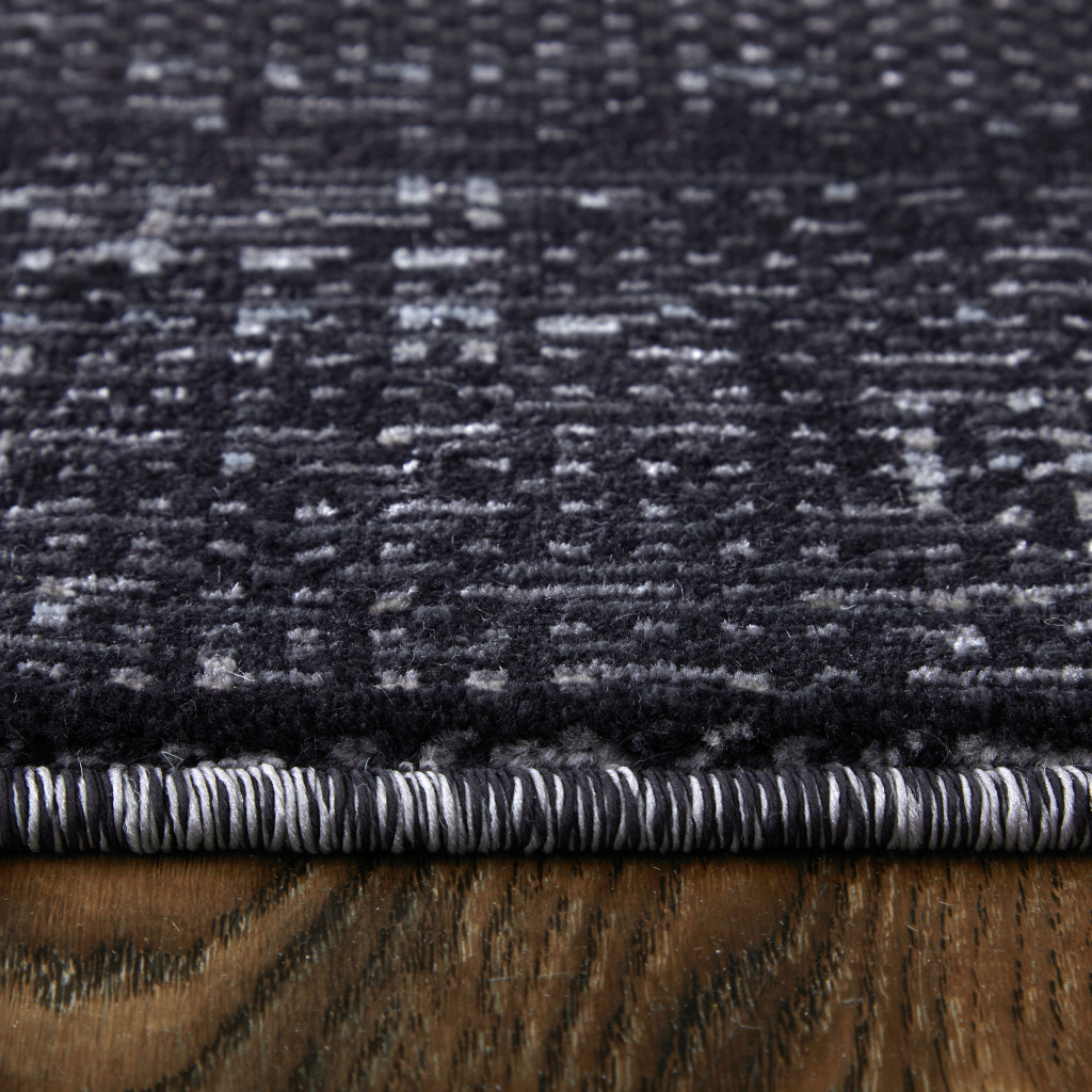 2" X 3" Black and Gray Power Loom Area Rug