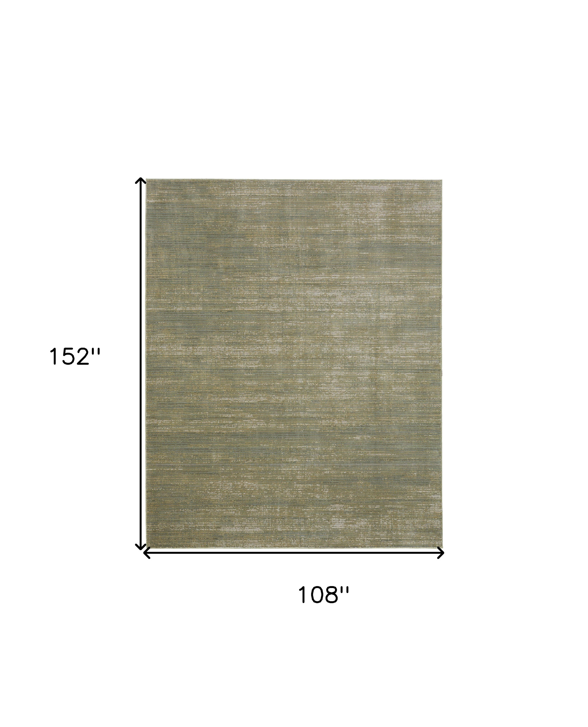 9" X 13" Tan and Green Power Loom Area Rug