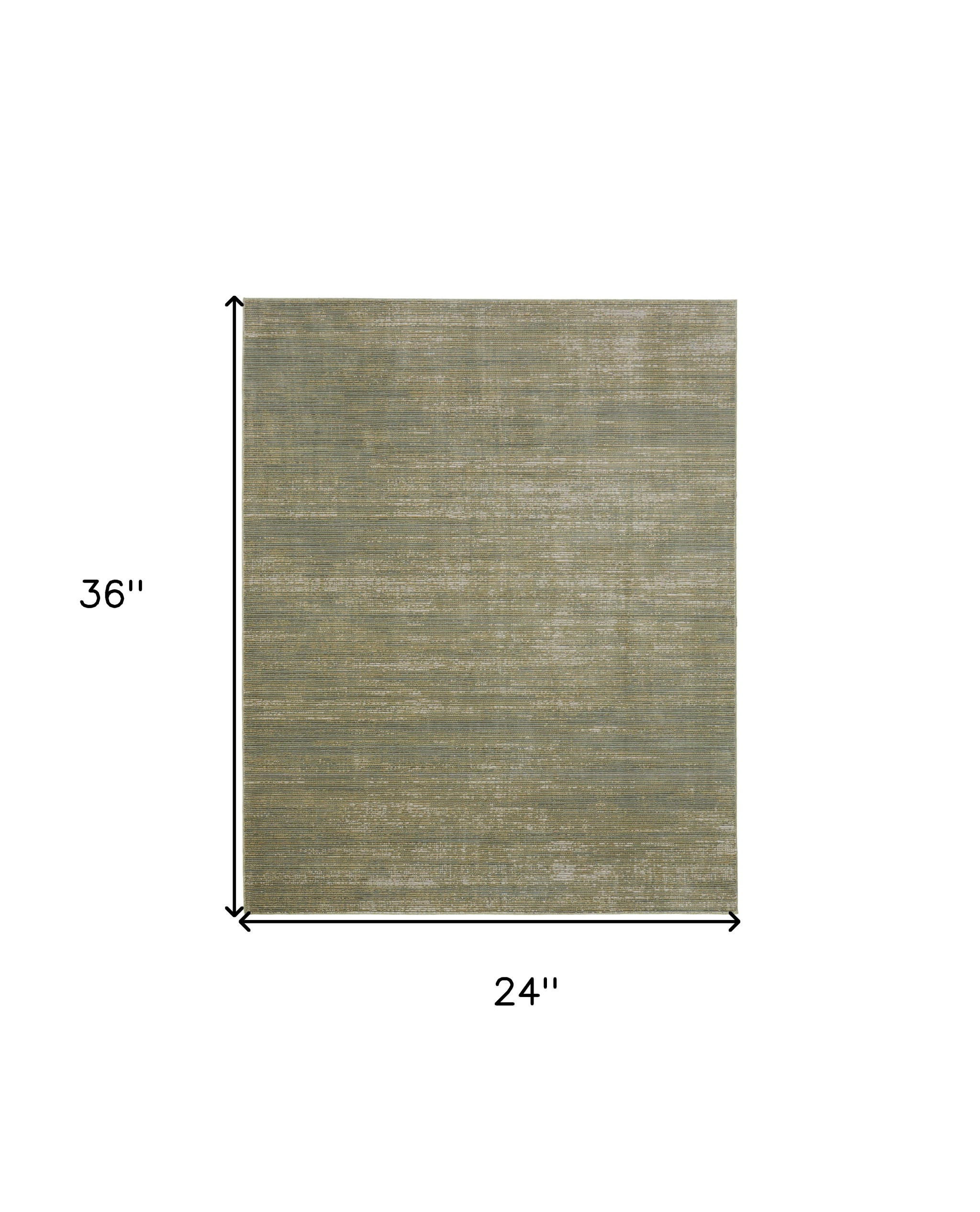 2" X 3" Tan and Green Power Loom Area Rug